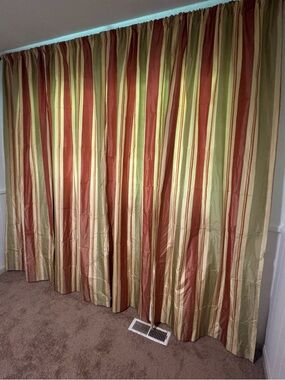 100% Silk Curtains, 4 Panels